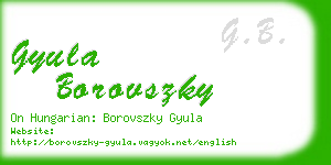 gyula borovszky business card